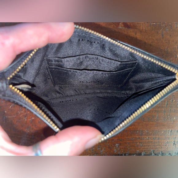 Coach genuine Black grain leather wristlet 7.25” X 4.5” gold hardware ELNC~ - Picture 12 of 12